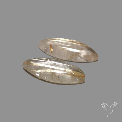 Golden Rutilated Quartz Pair