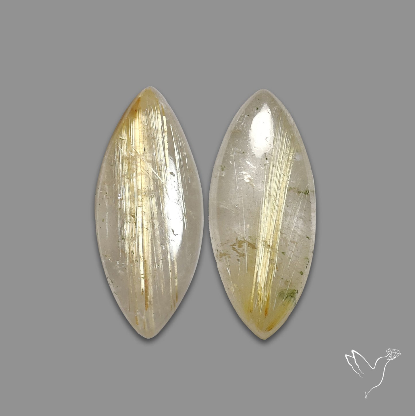 Golden Rutilated Quartz Pair