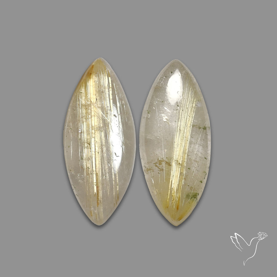 Golden Rutilated Quartz Pair