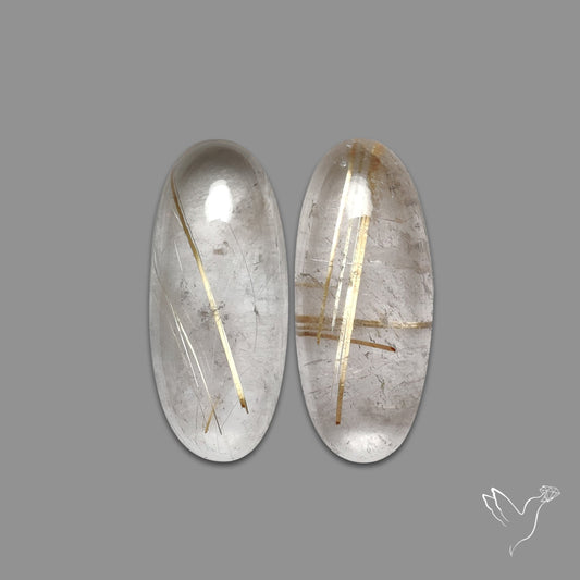 Golden Rutilated Quartz Pair