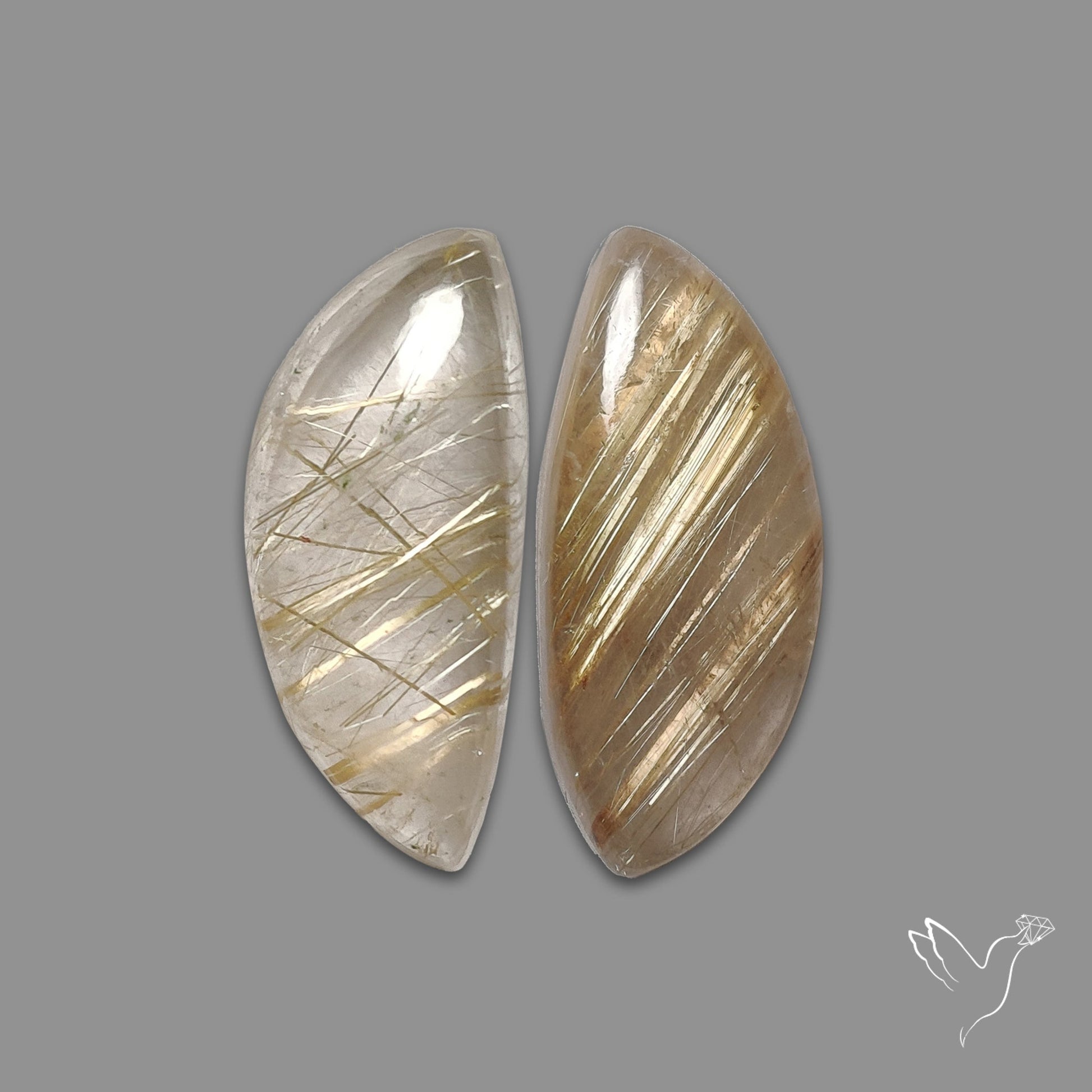 Golden Rutilated Quartz Pair