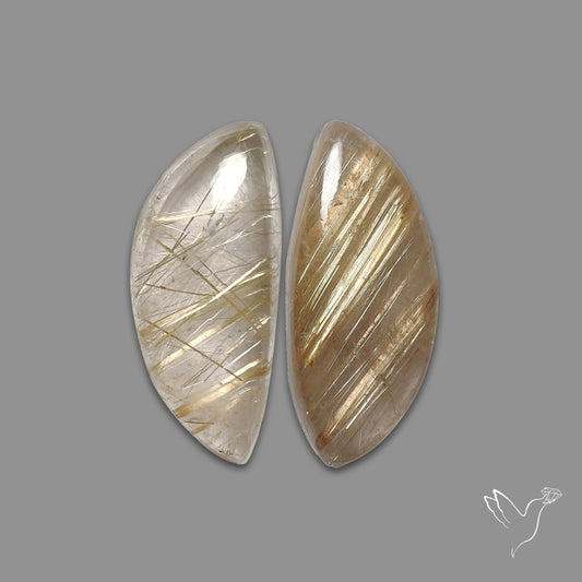 Golden Rutilated Quartz Pair
