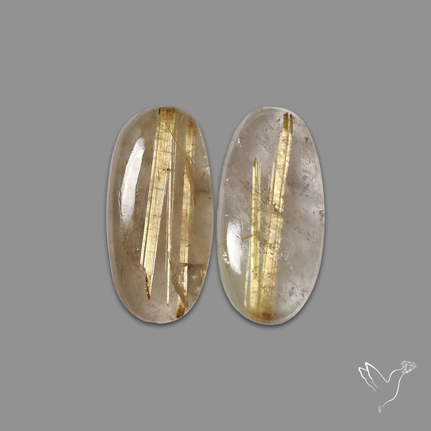 Golden Rutilated Quartz Pair