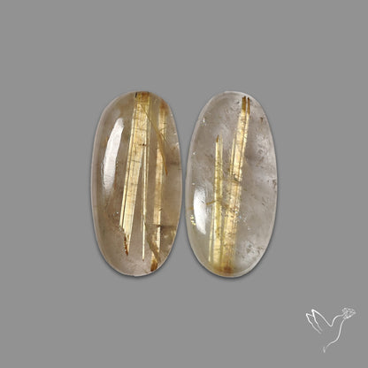 Golden Rutilated Quartz Pair