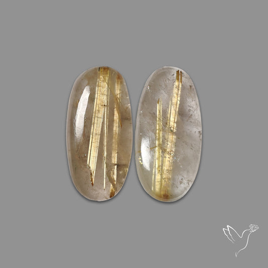 Golden Rutilated Quartz Pair