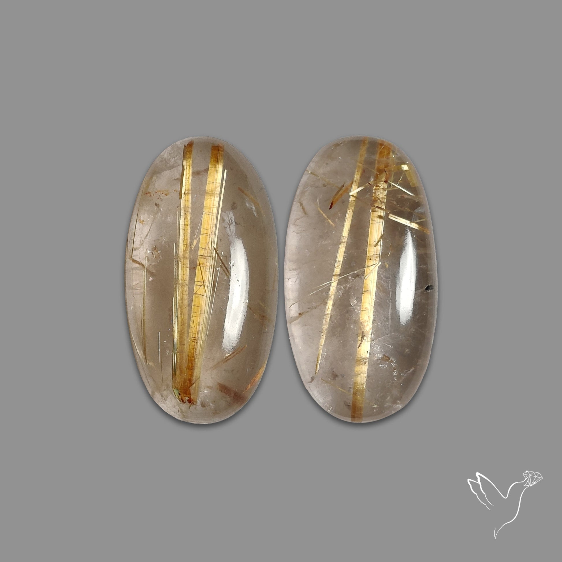Golden Rutilated Quartz Pair