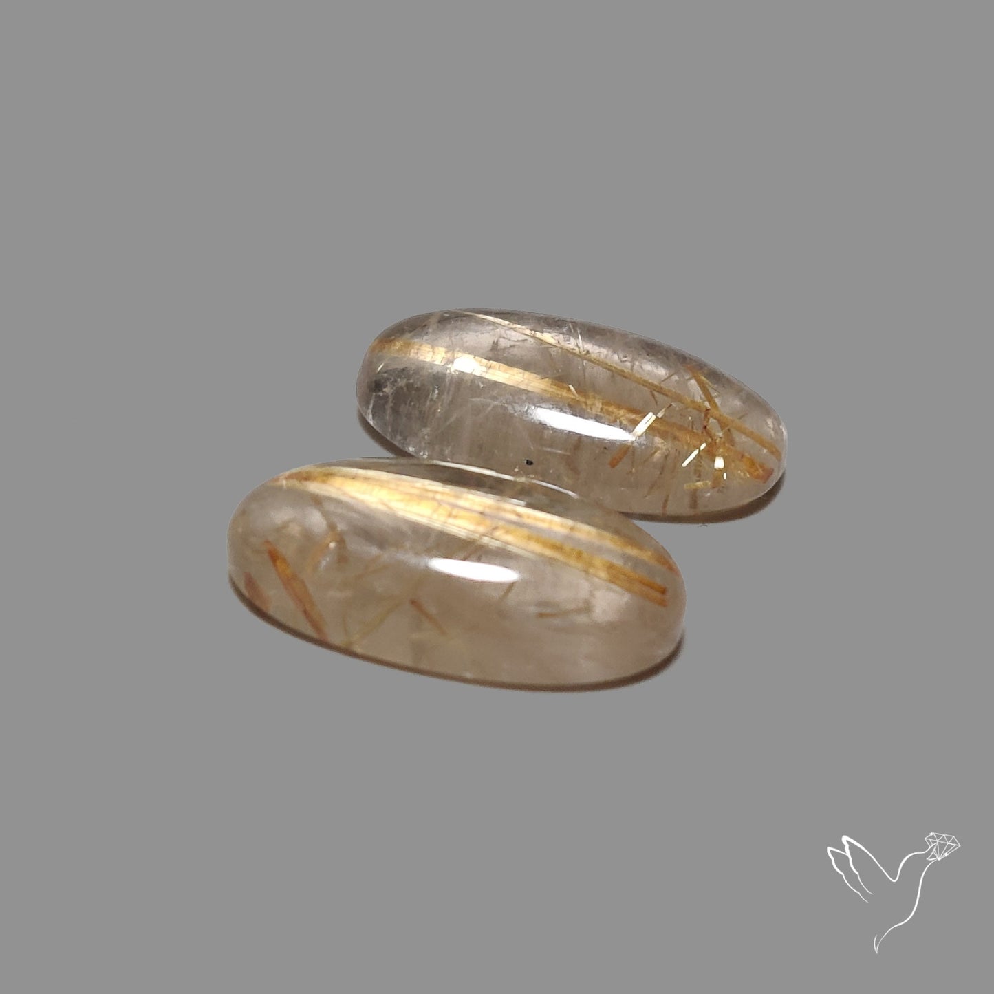 Golden Rutilated Quartz Pair