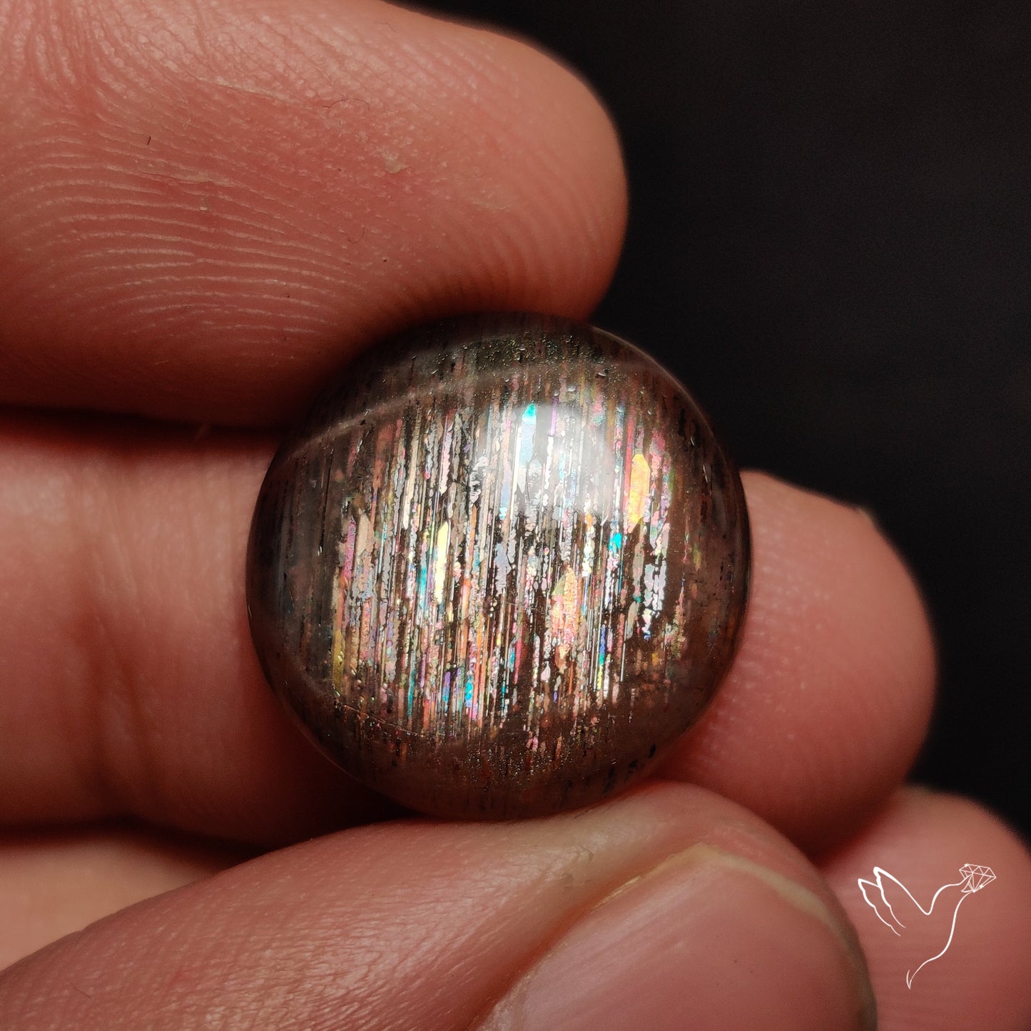 Rainbow Meteor Shower Sunstone Cabochon