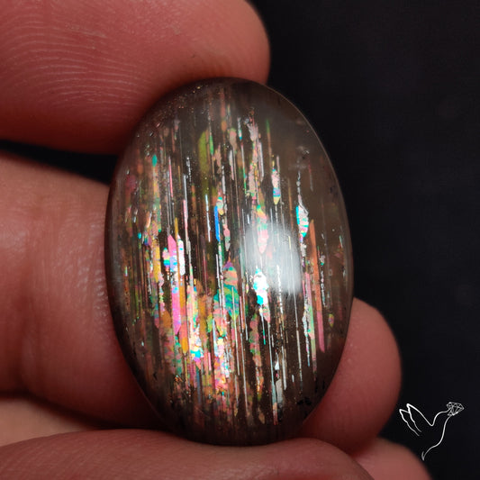 Rainbow Meteor Shower Sunstone Cabochon