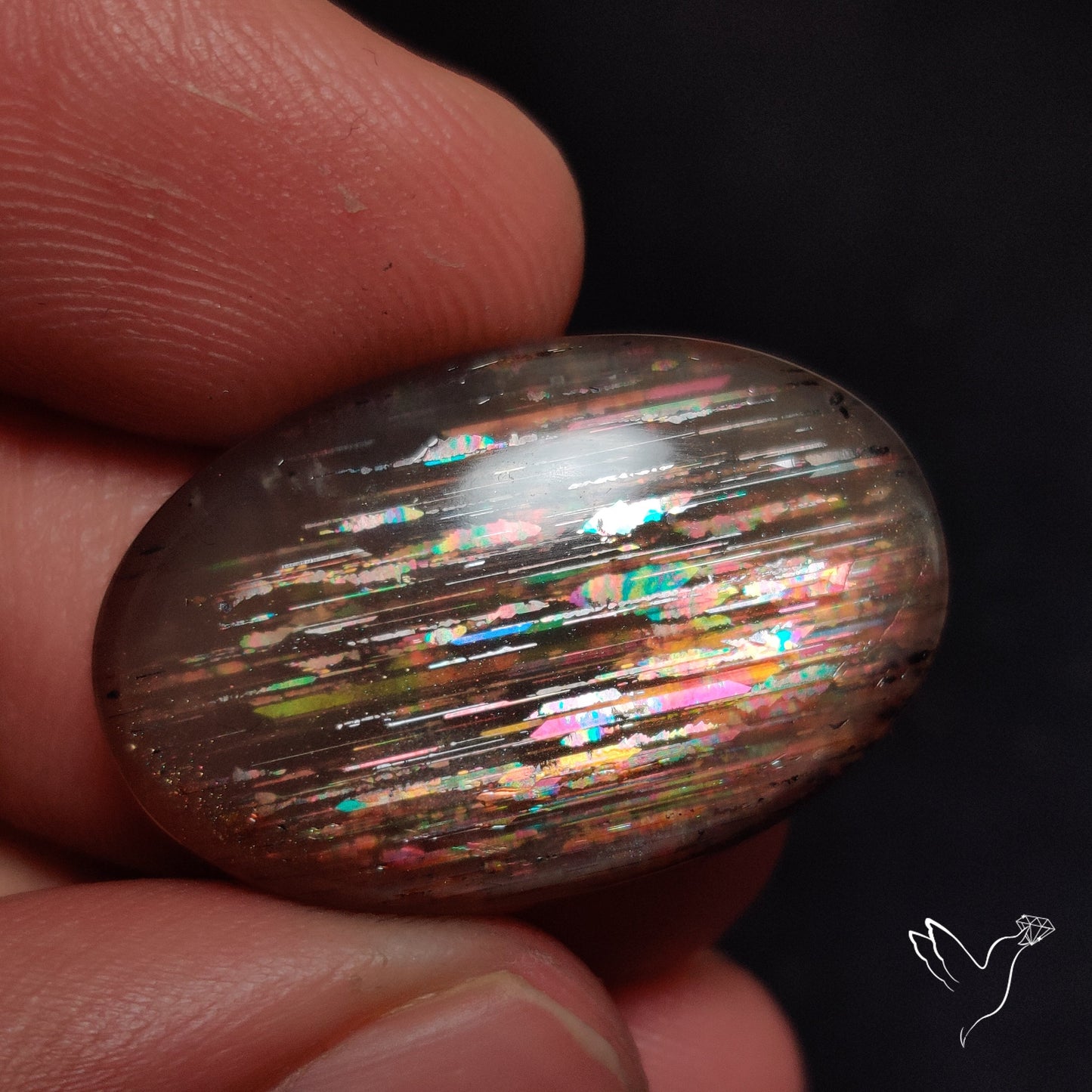 Rainbow Meteor Shower Sunstone Cabochon
