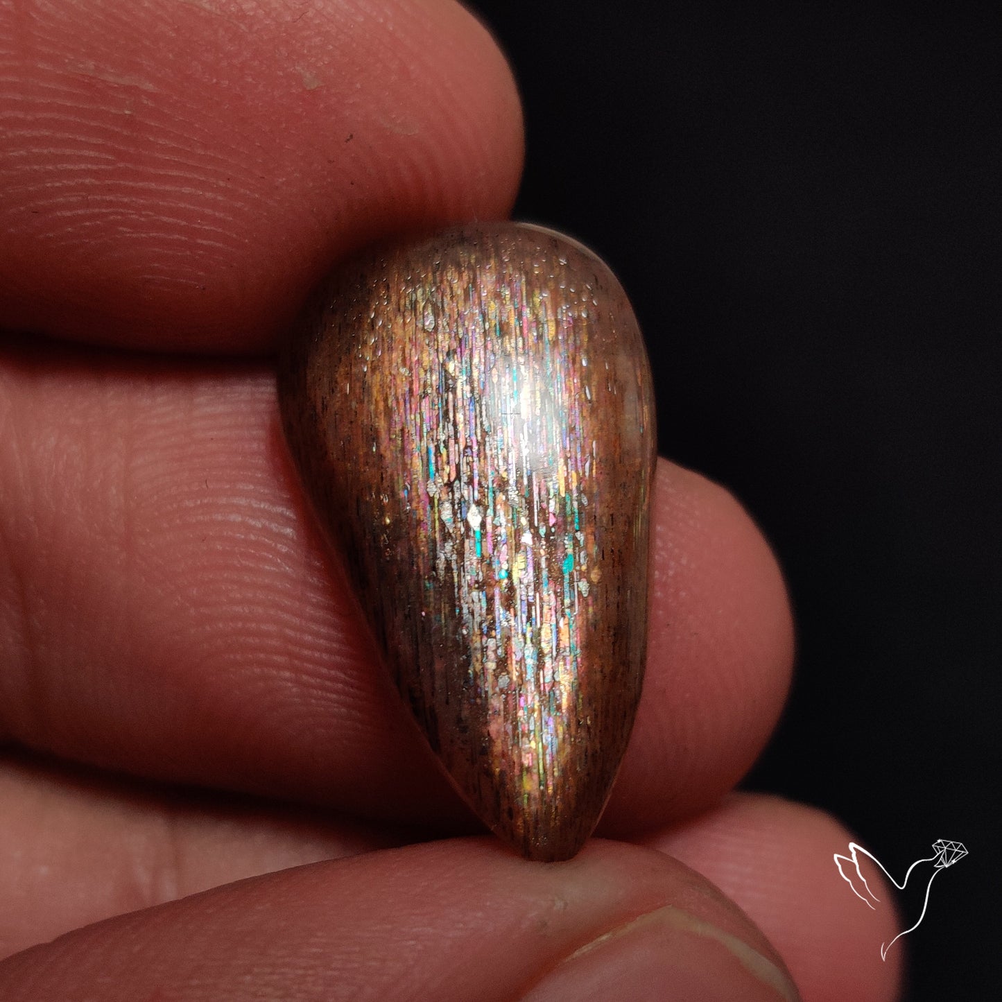 Rainbow Meteor Shower Sunstone Cabochon