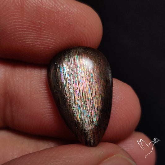 Rainbow Meteor Shower Sunstone Cabochon