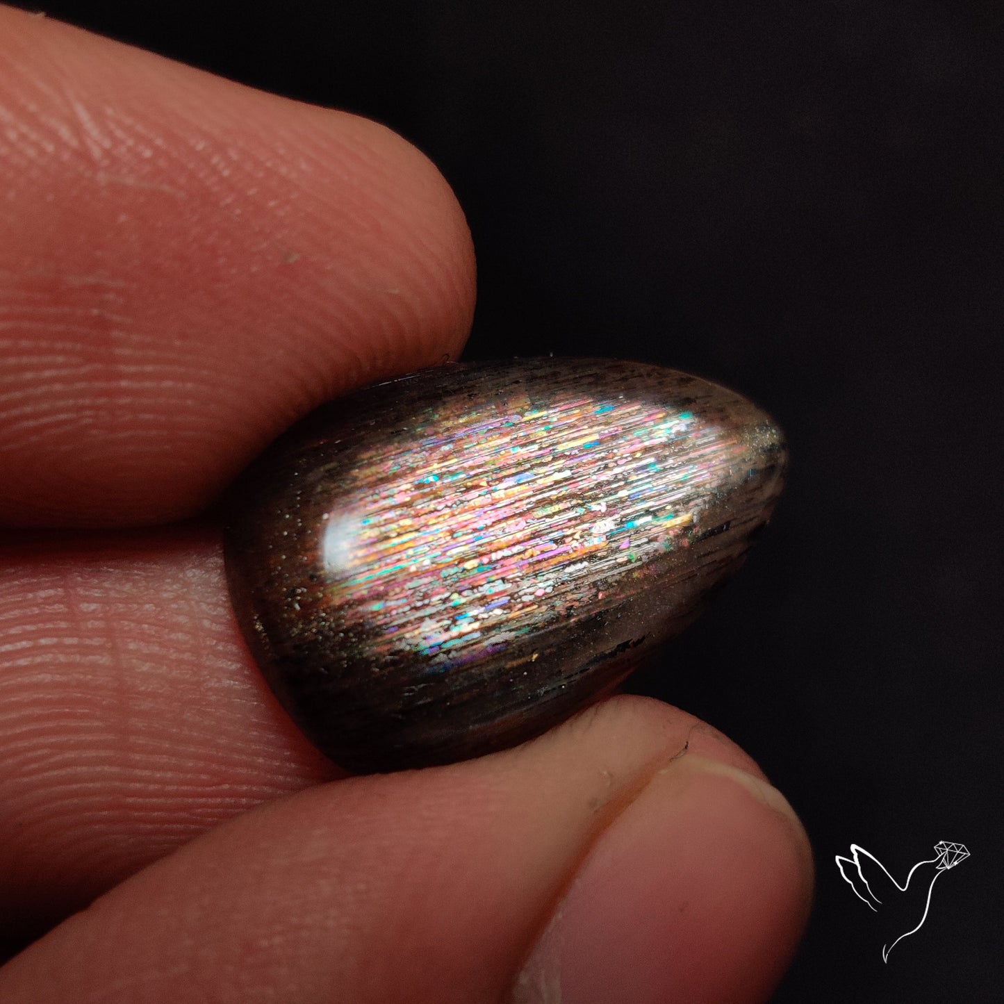 Rainbow Meteor Shower Sunstone Cabochon