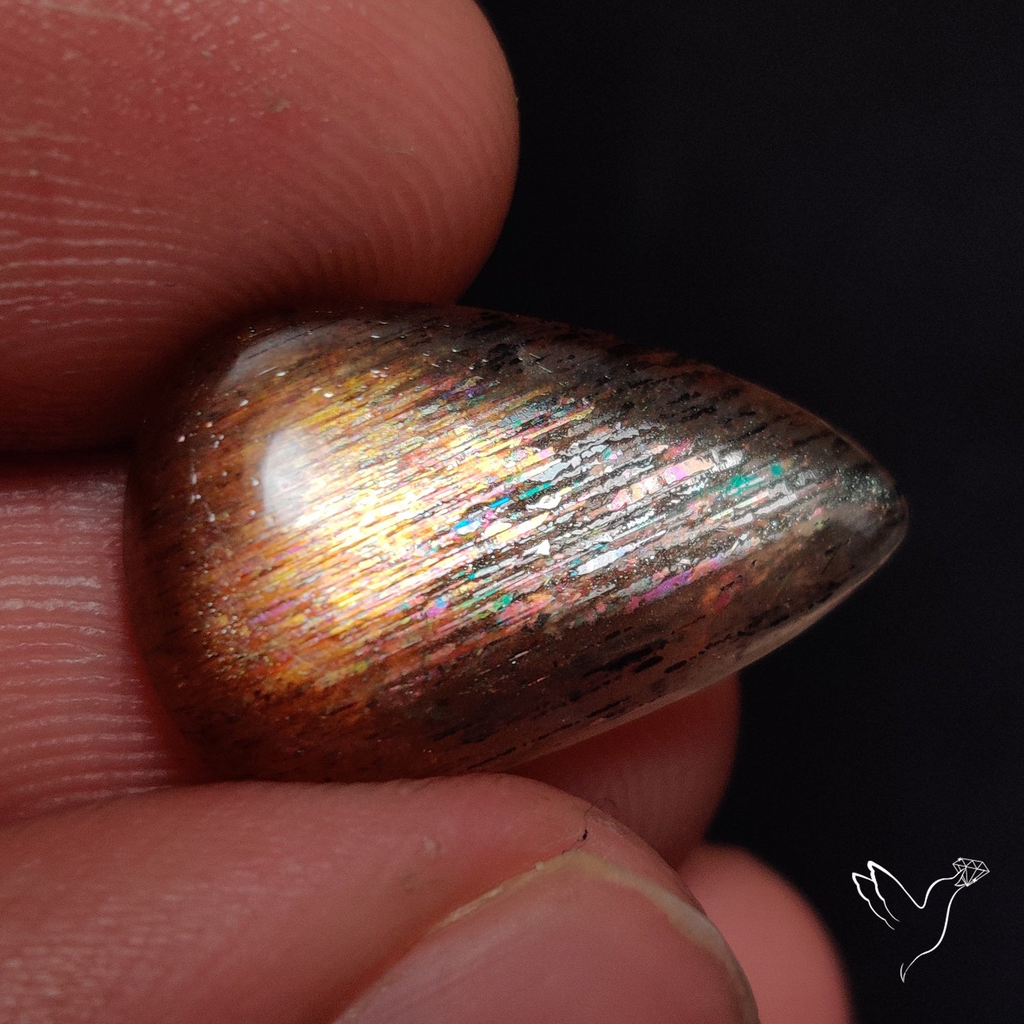 Rainbow Meteor Shower Sunstone Cabochon