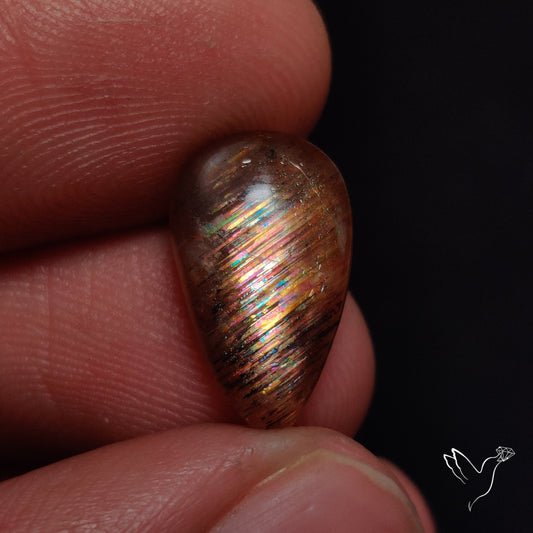 Rainbow Meteor Shower Sunstone Cabochon