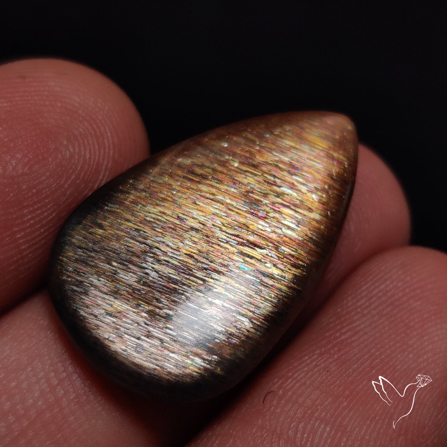 Rainbow Meteor Shower Sunstone Cabochon