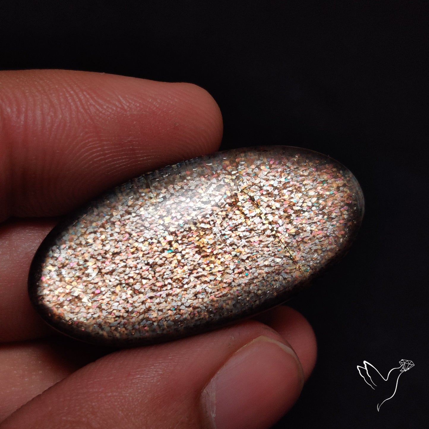 Rainbow Meteor Shower Sunstone Cabochon