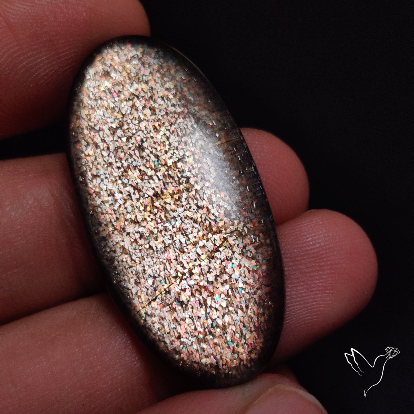 Rainbow Meteor Shower Sunstone Cabochon
