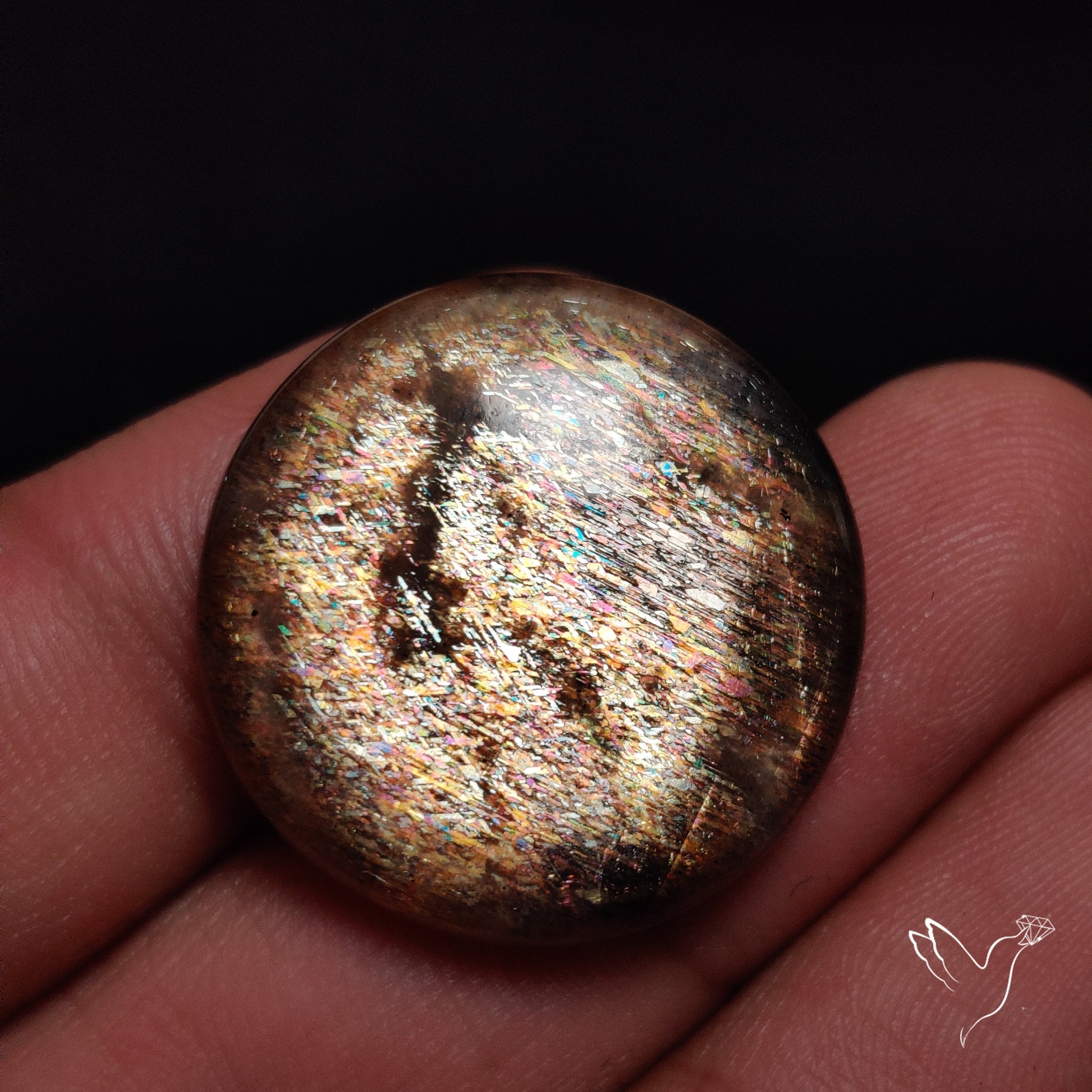Rainbow Meteor Shower Sunstone Cabochon