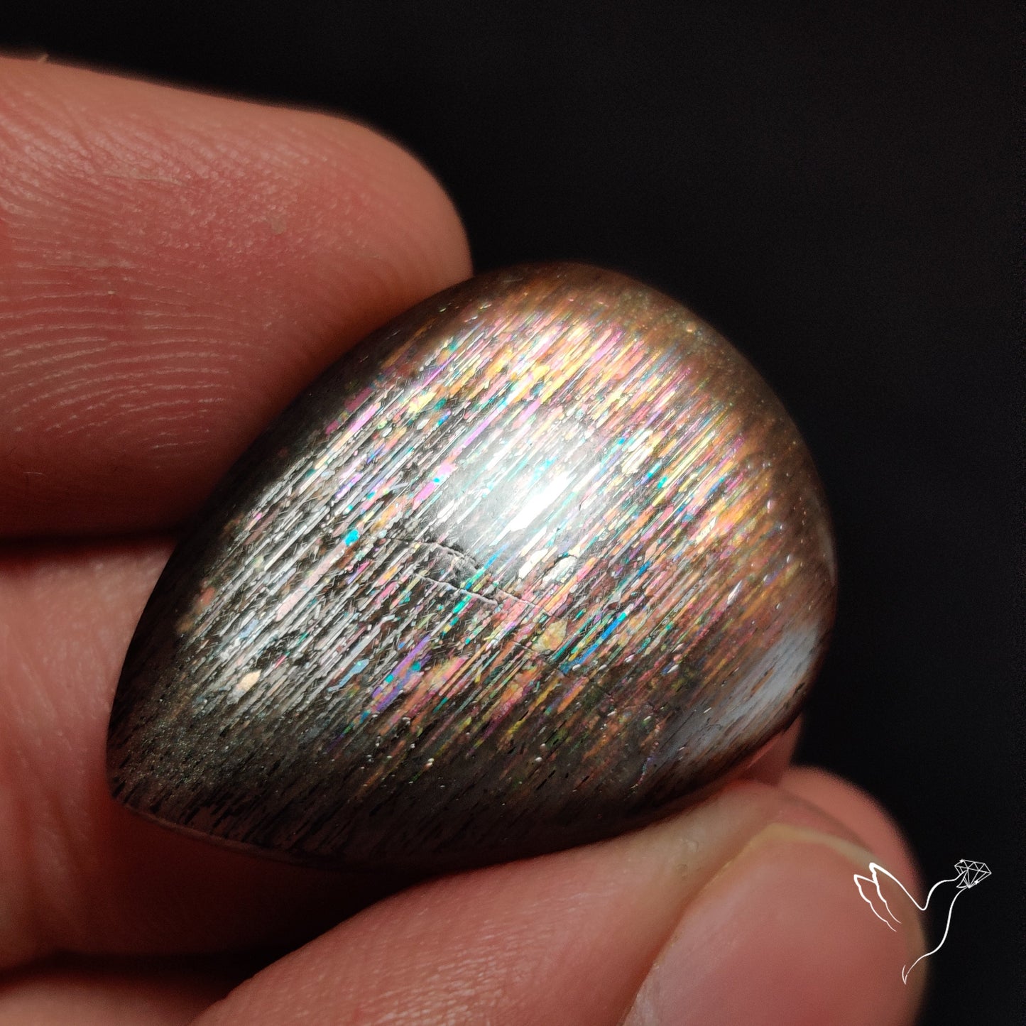 Rainbow Meteor Shower Sunstone Cabochon