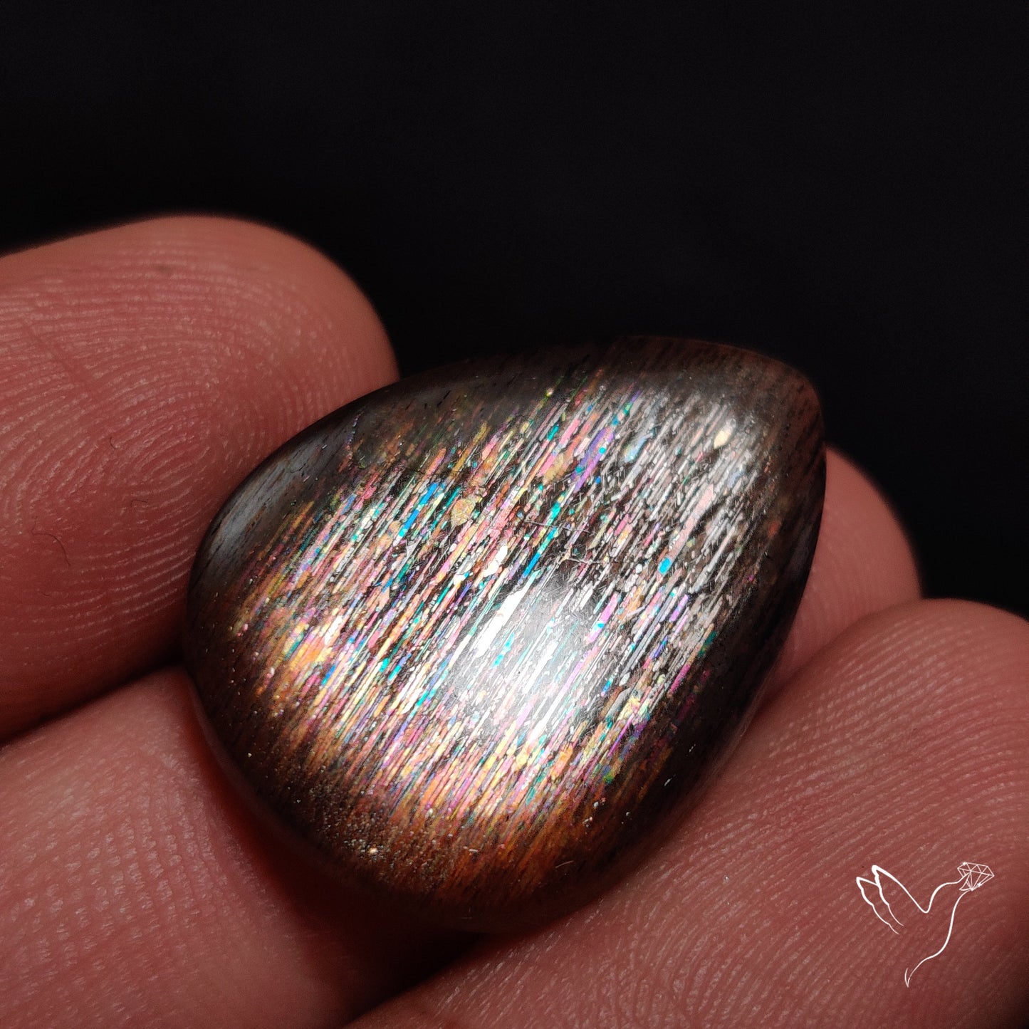Rainbow Meteor Shower Sunstone Cabochon