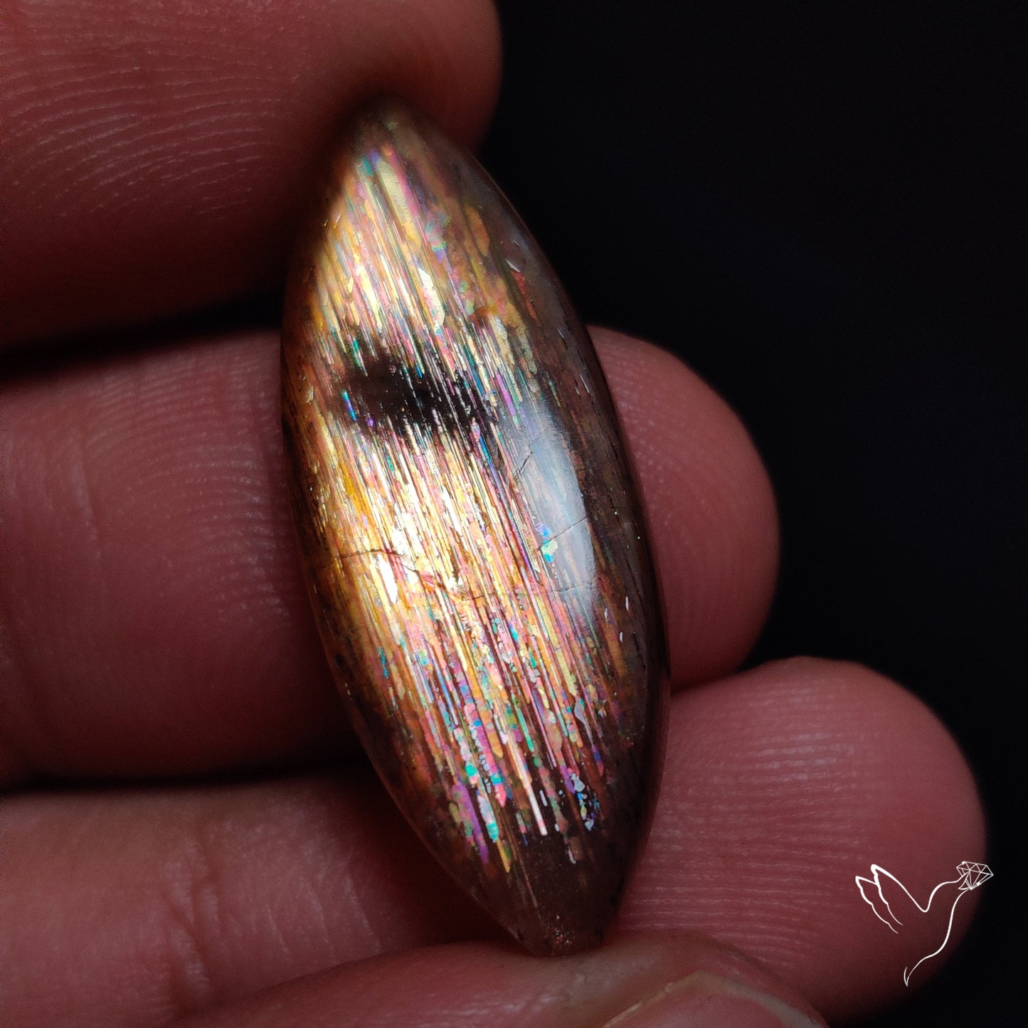 Rainbow Meteor Shower Sunstone Cabochon