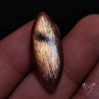 Rainbow Meteor Shower Sunstone Cabochon