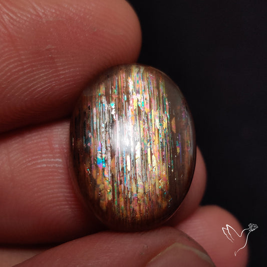 Rainbow Meteor Shower Sunstone Cabochon