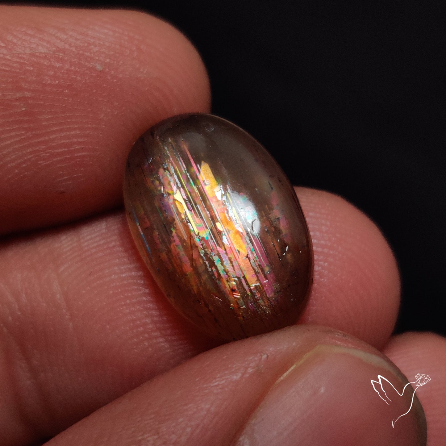 Rainbow Meteor Shower Sunstone Cabochon
