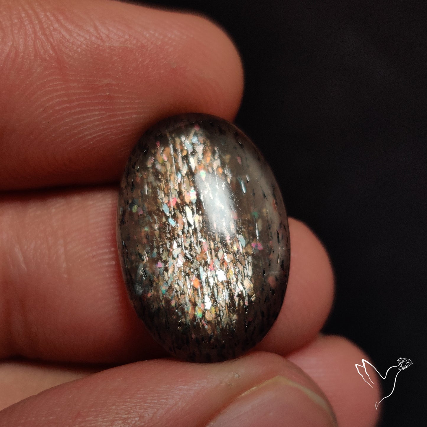 Rainbow Meteor Shower Sunstone Cabochon