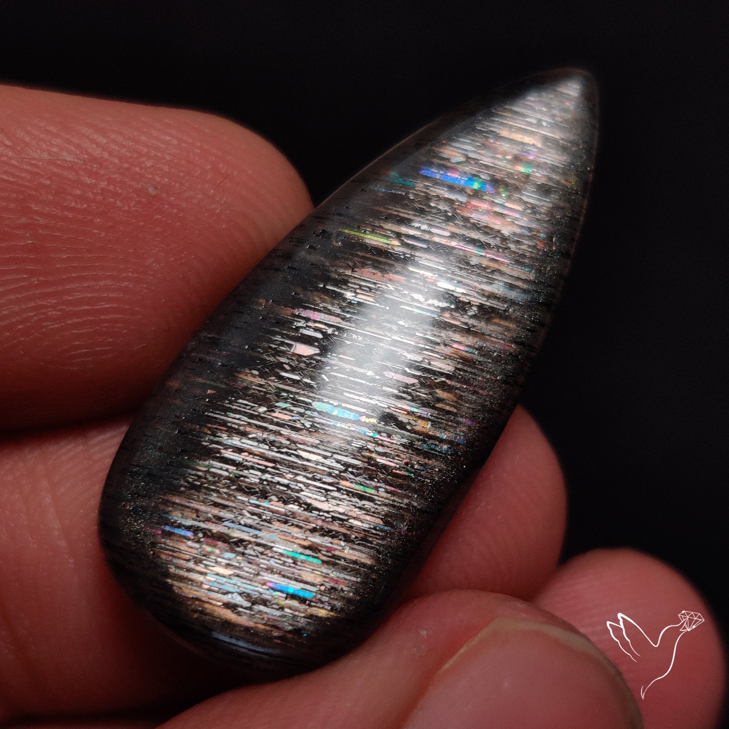 Rainbow Meteor Shower Sunstone Cabochon