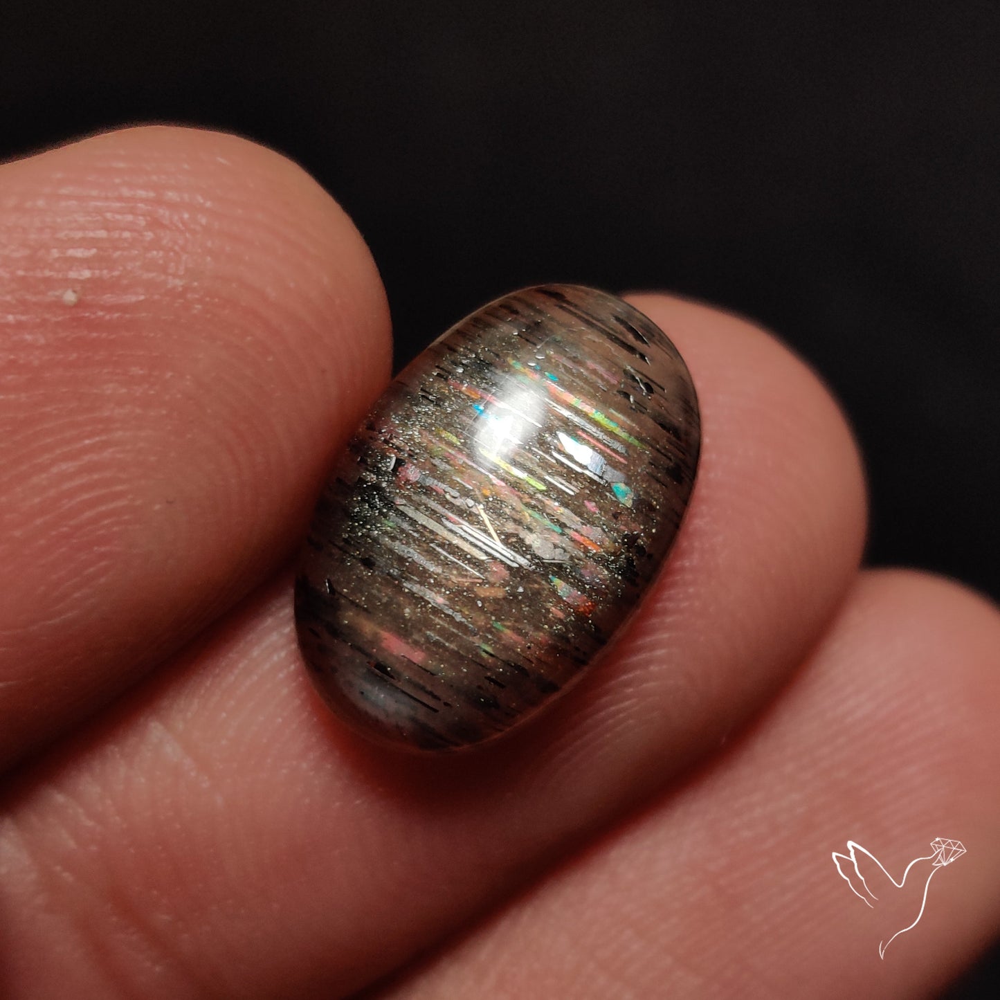 Rainbow Meteor Shower Sunstone Cabochon