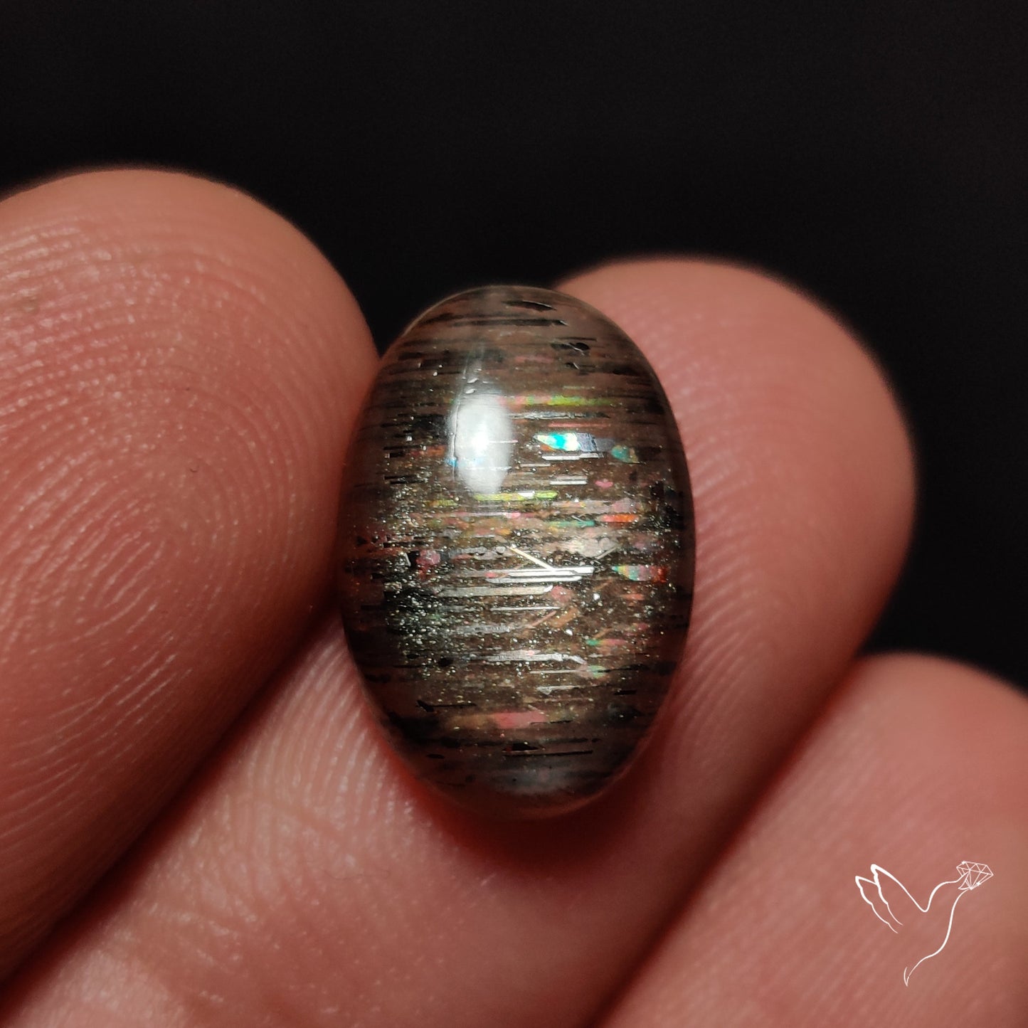 Rainbow Meteor Shower Sunstone Cabochon