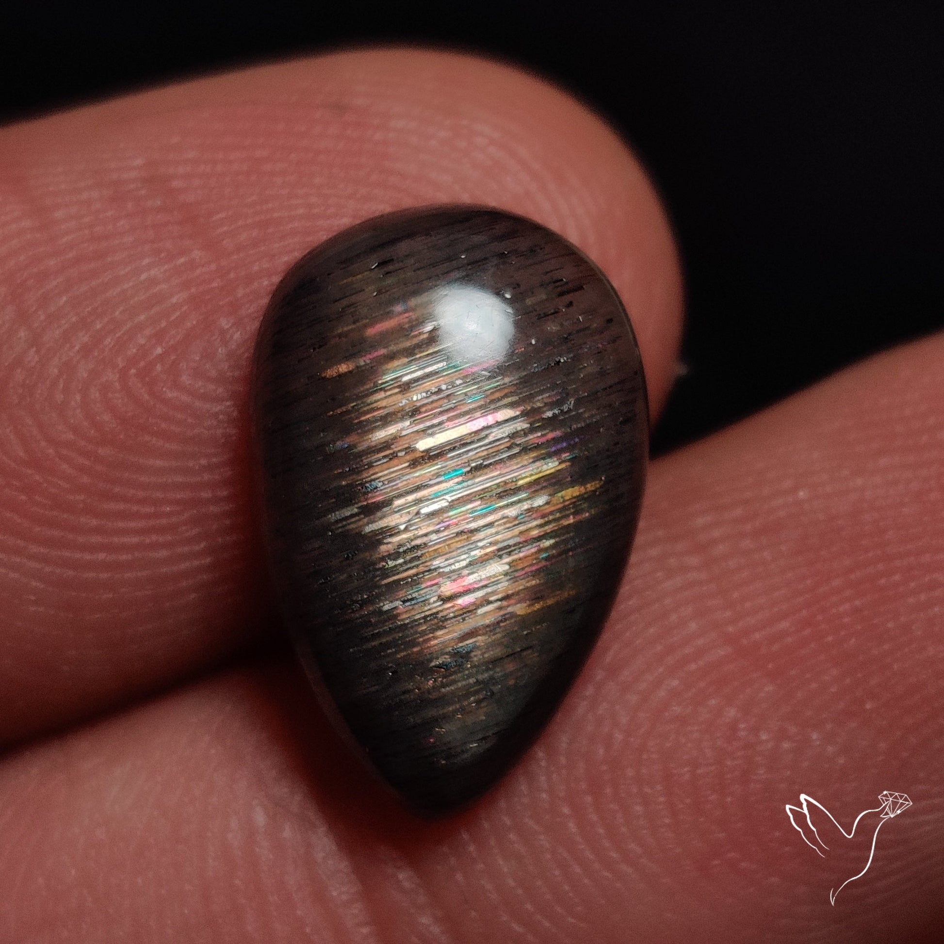 Rainbow Meteor Shower Sunstone Cabochon