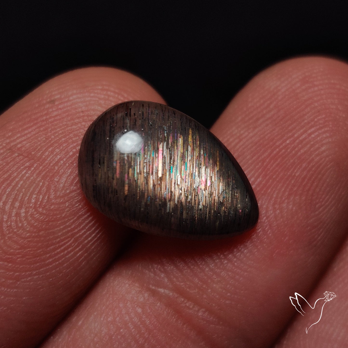Rainbow Meteor Shower Sunstone Cabochon