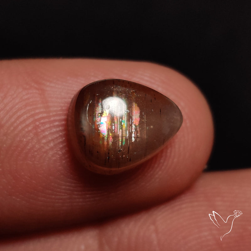 Rainbow Meteor Shower Sunstone Cabochon