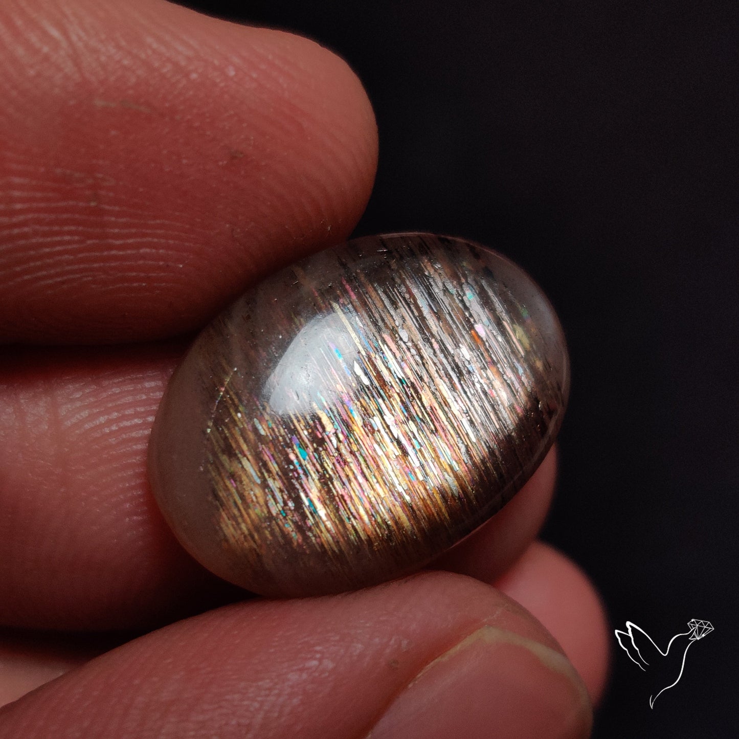 Rainbow Meteor Shower Sunstone Cabochon