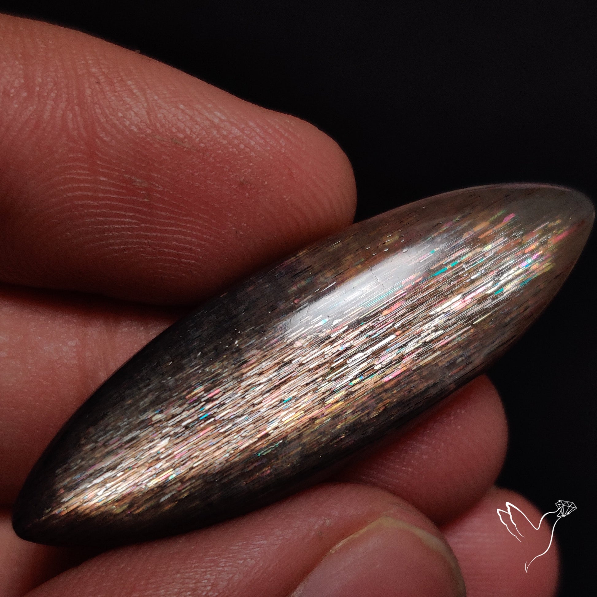 Rainbow Meteor Shower Sunstone Cabochon