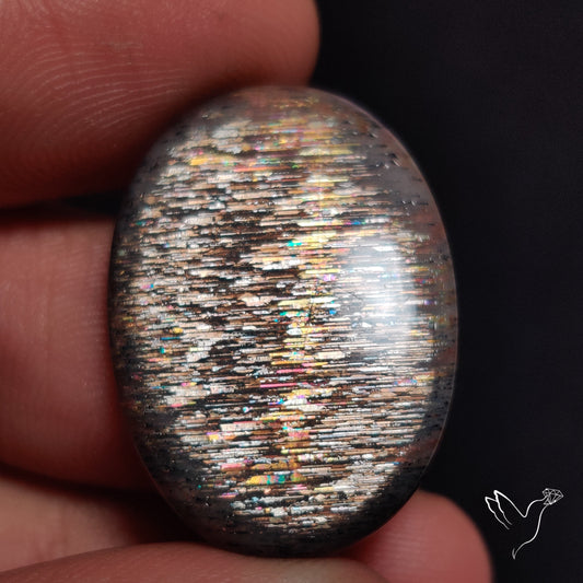 Rainbow Meteor Shower Sunstone Cabochon