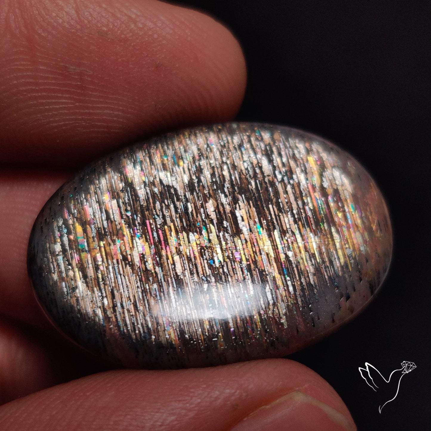 Rainbow Meteor Shower Sunstone Cabochon