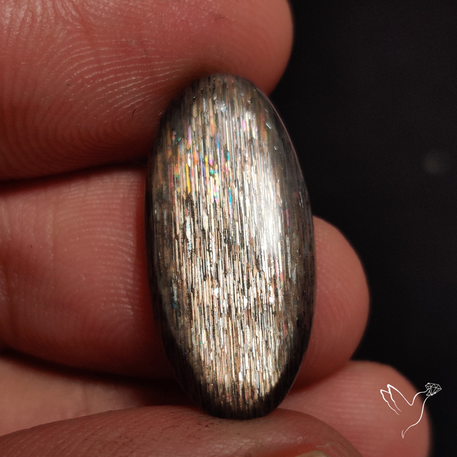 Rainbow Meteor Shower Sunstone Cabochon