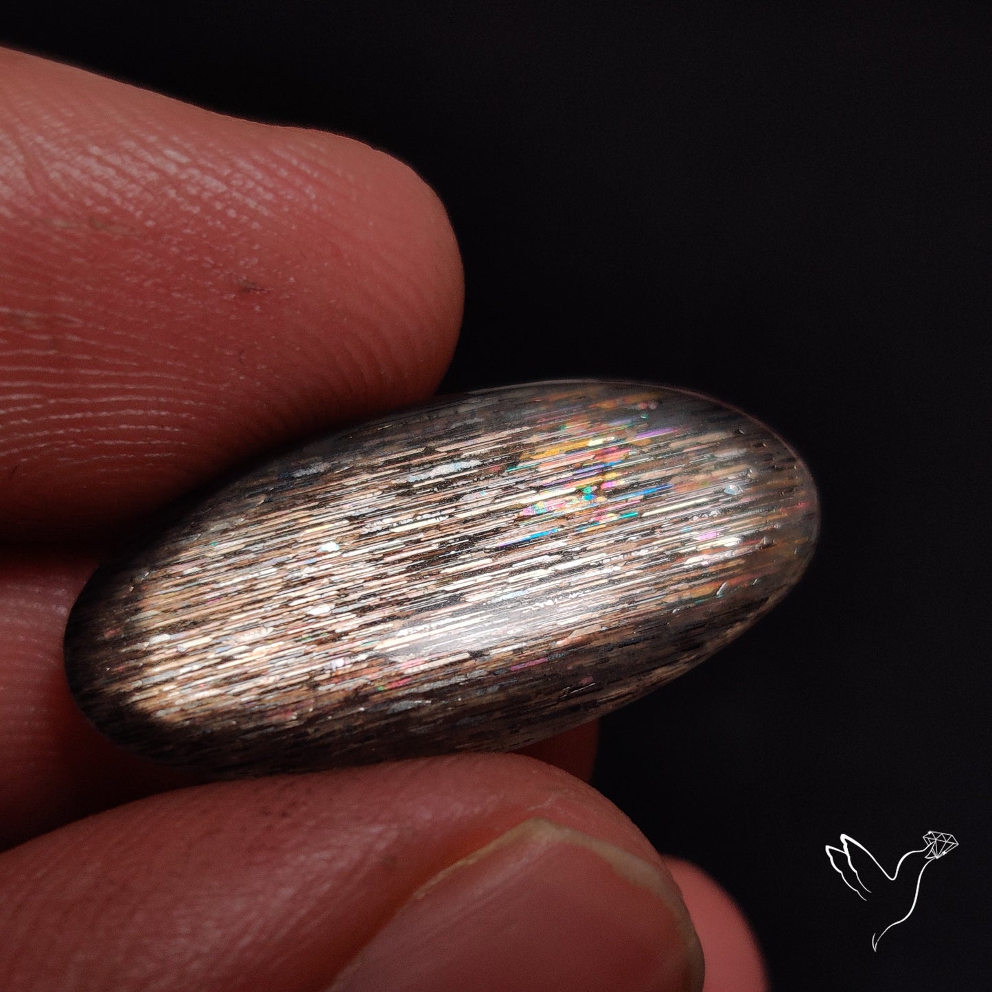 Rainbow Meteor Shower Sunstone Cabochon