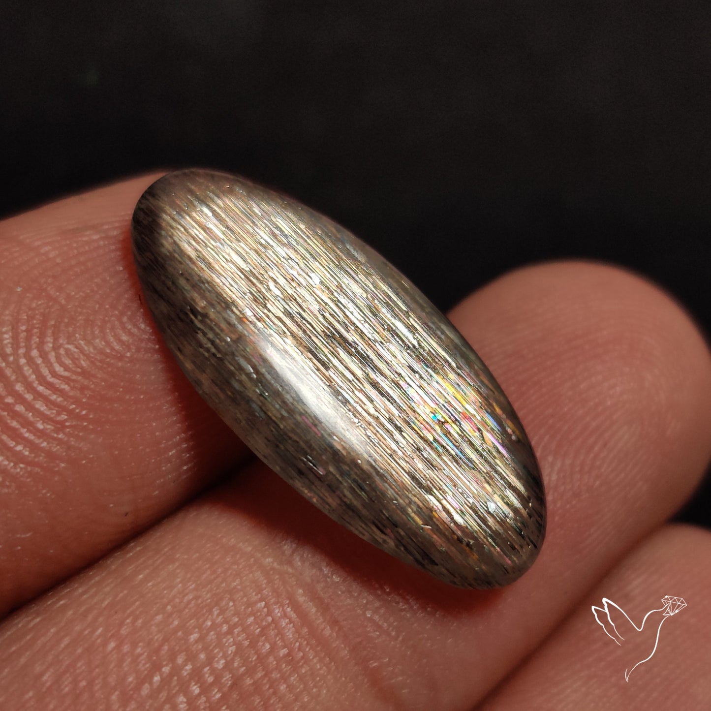 Rainbow Meteor Shower Sunstone Cabochon