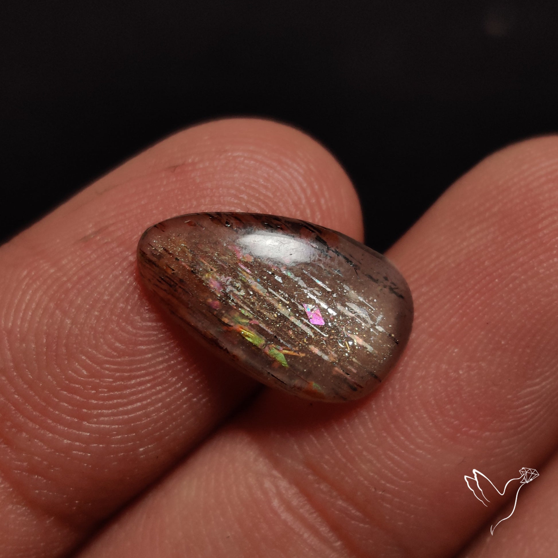 Rainbow Meteor Shower Sunstone Cabochon