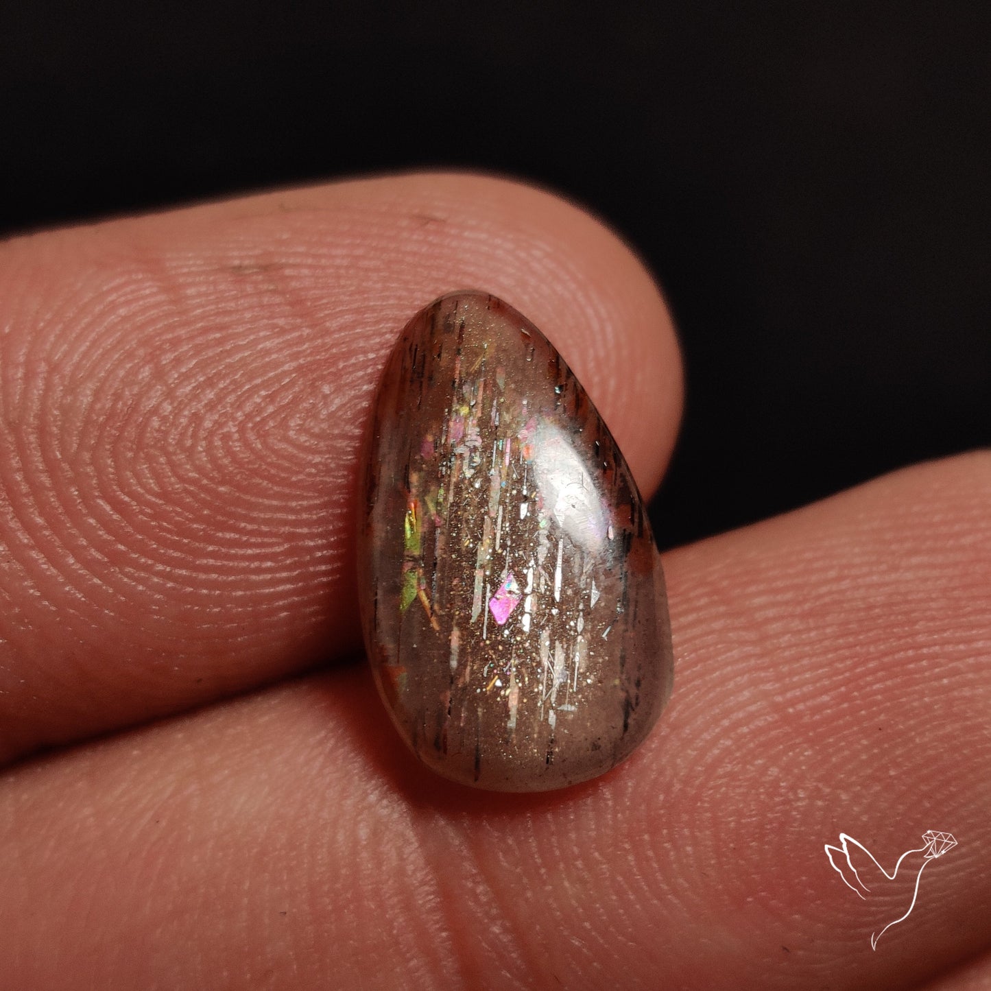 Rainbow Meteor Shower Sunstone Cabochon