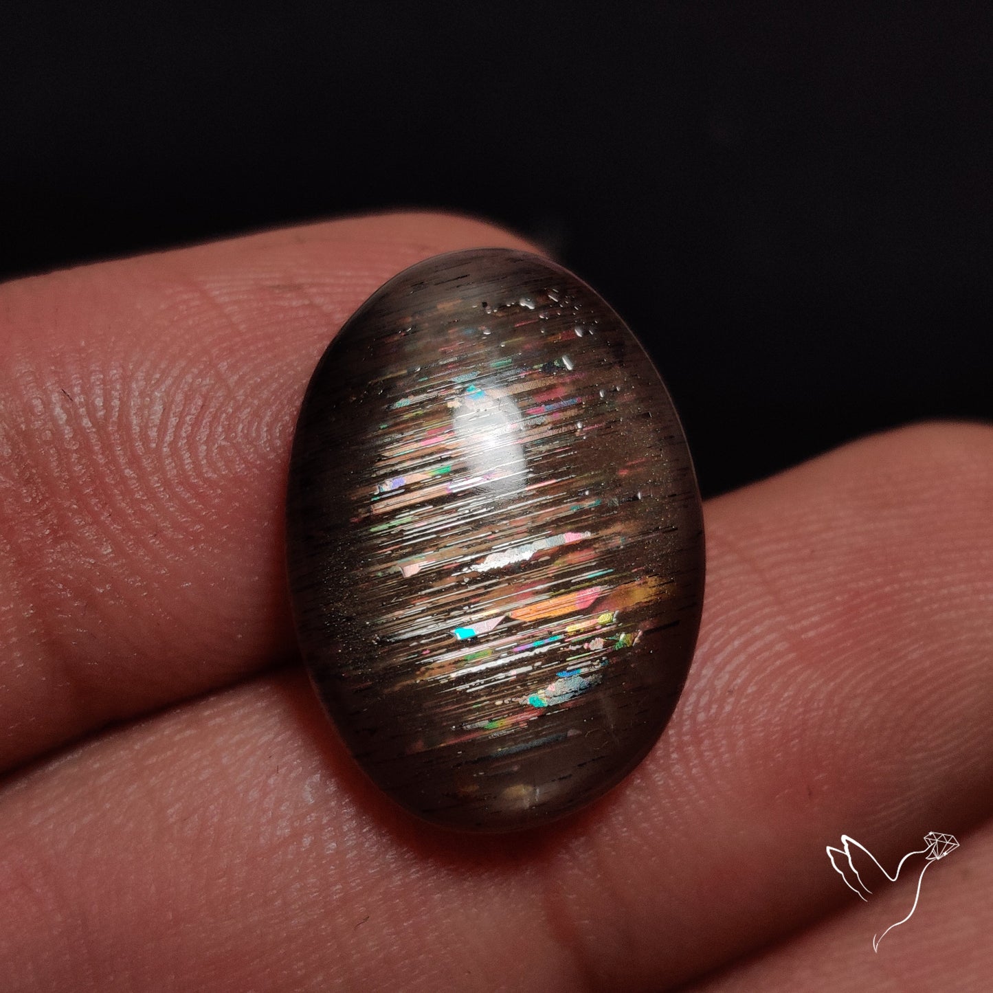 Rainbow Meteor Shower Sunstone Cabochon