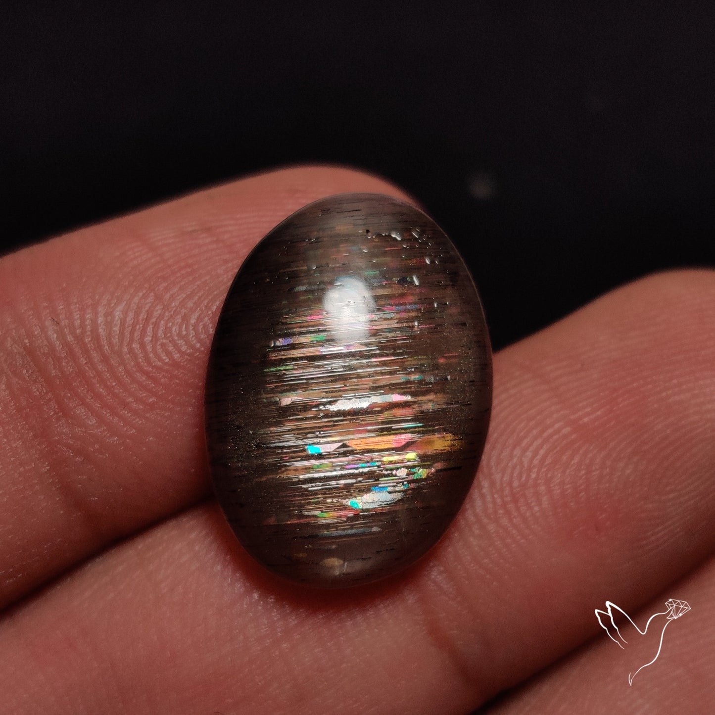 Rainbow Meteor Shower Sunstone Cabochon