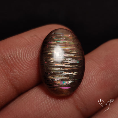 Rainbow Meteor Shower Sunstone Cabochon