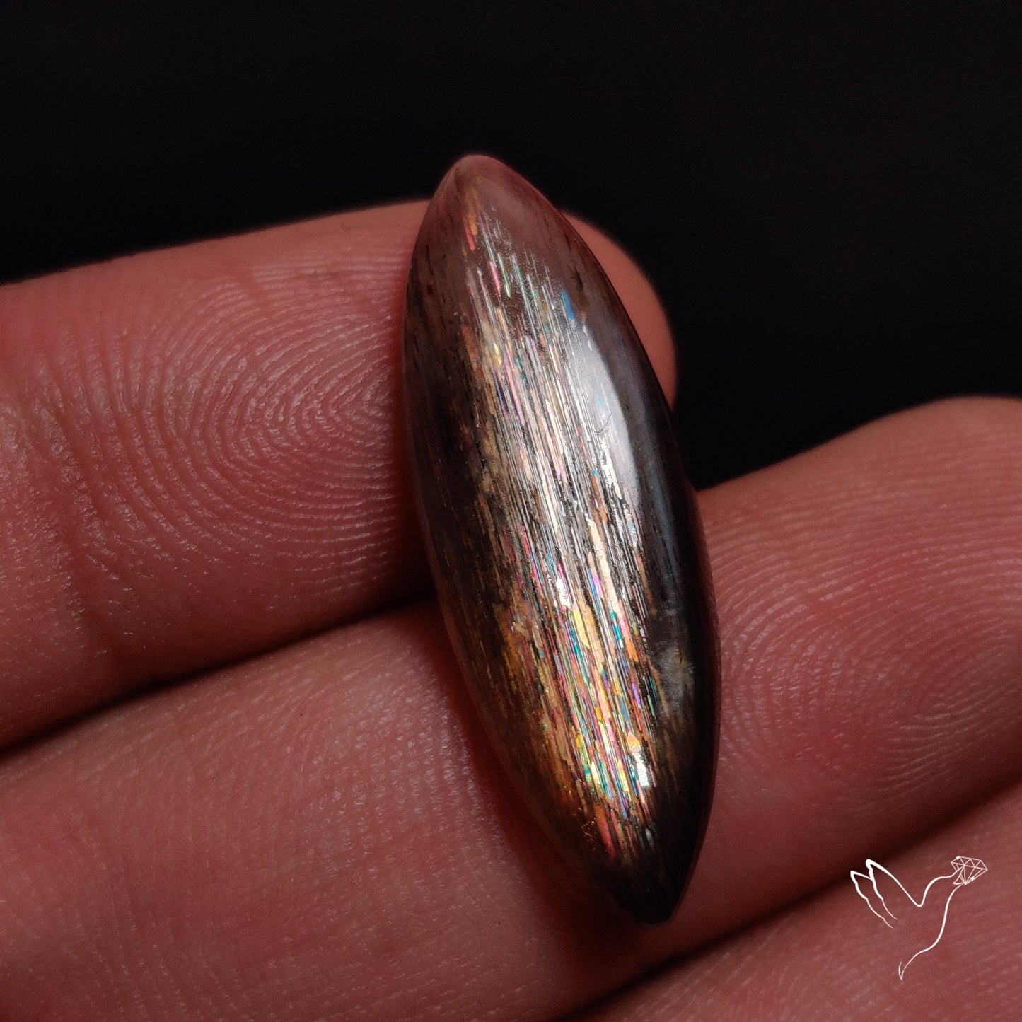 Rainbow Meteor Shower Sunstone Cabochon