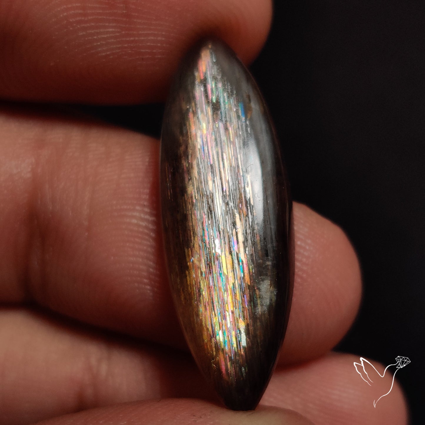 Rainbow Meteor Shower Sunstone Cabochon